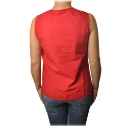 Ottod'Ame - Top with Knot Detail - Red - Top - Luxury Exclusive Collection - Avvenice