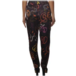 Ottod'Ame - Trousers in Abstract Pattern - Purple - Trousers - Luxury Exclusive Collection - Avvenice