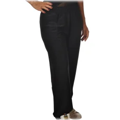 Ottod'Ame - Trousers in Laminated Fabric - Black - Trousers - Luxury Exclusive Collection - Avvenice