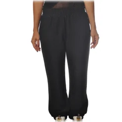 Ottod'Ame - Trousers in Laminated Fabric - Black - Trousers - Luxury Exclusive Collection - Avvenice