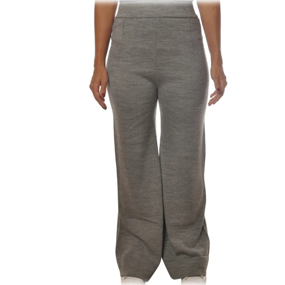 Ottod'Ame - Trousers in Mesh Fabric - Grey - Trousers - Luxury Exclusive Collection - Avvenice