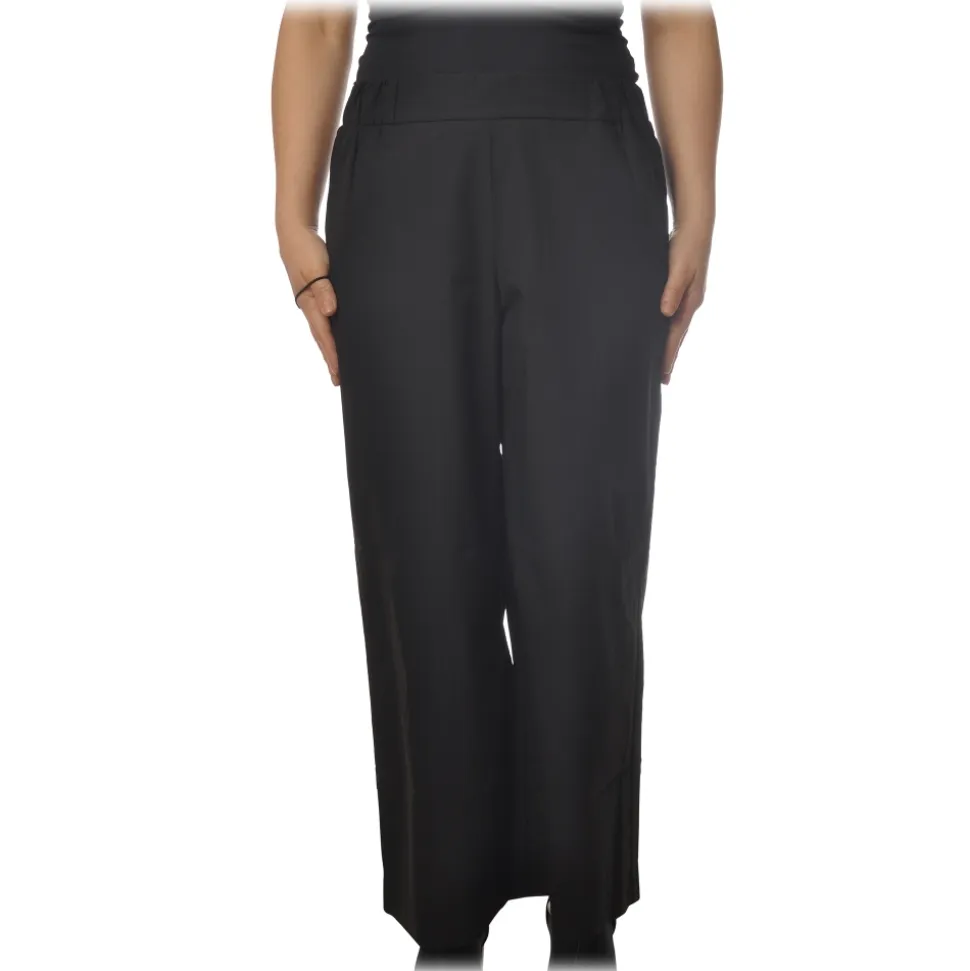 Ottod'Ame - Trousers with Elastic Waist - Black - Trousers - Luxury Exclusive Collection - Avvenice