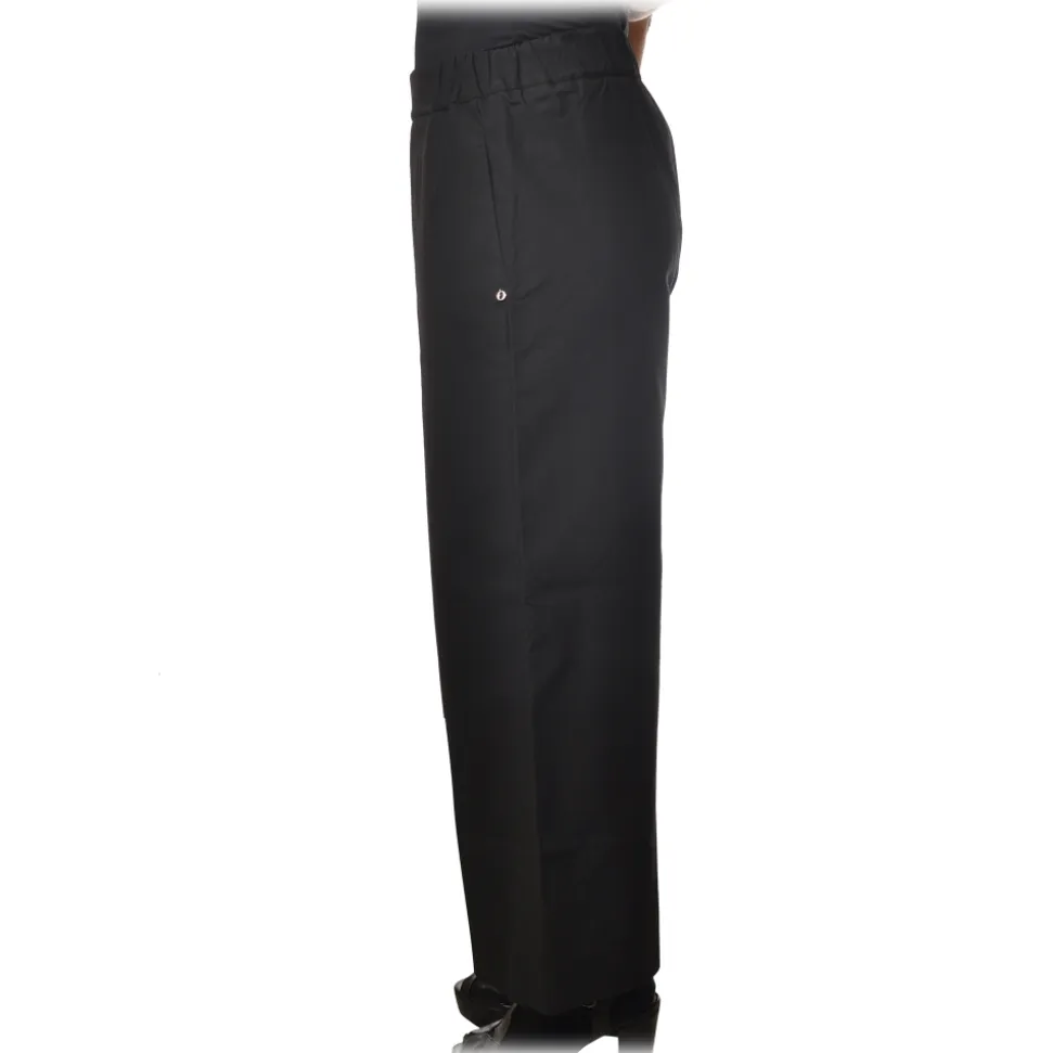 Ottod'Ame - Trousers with Elastic Waist - Black - Trousers - Luxury Exclusive Collection - Avvenice