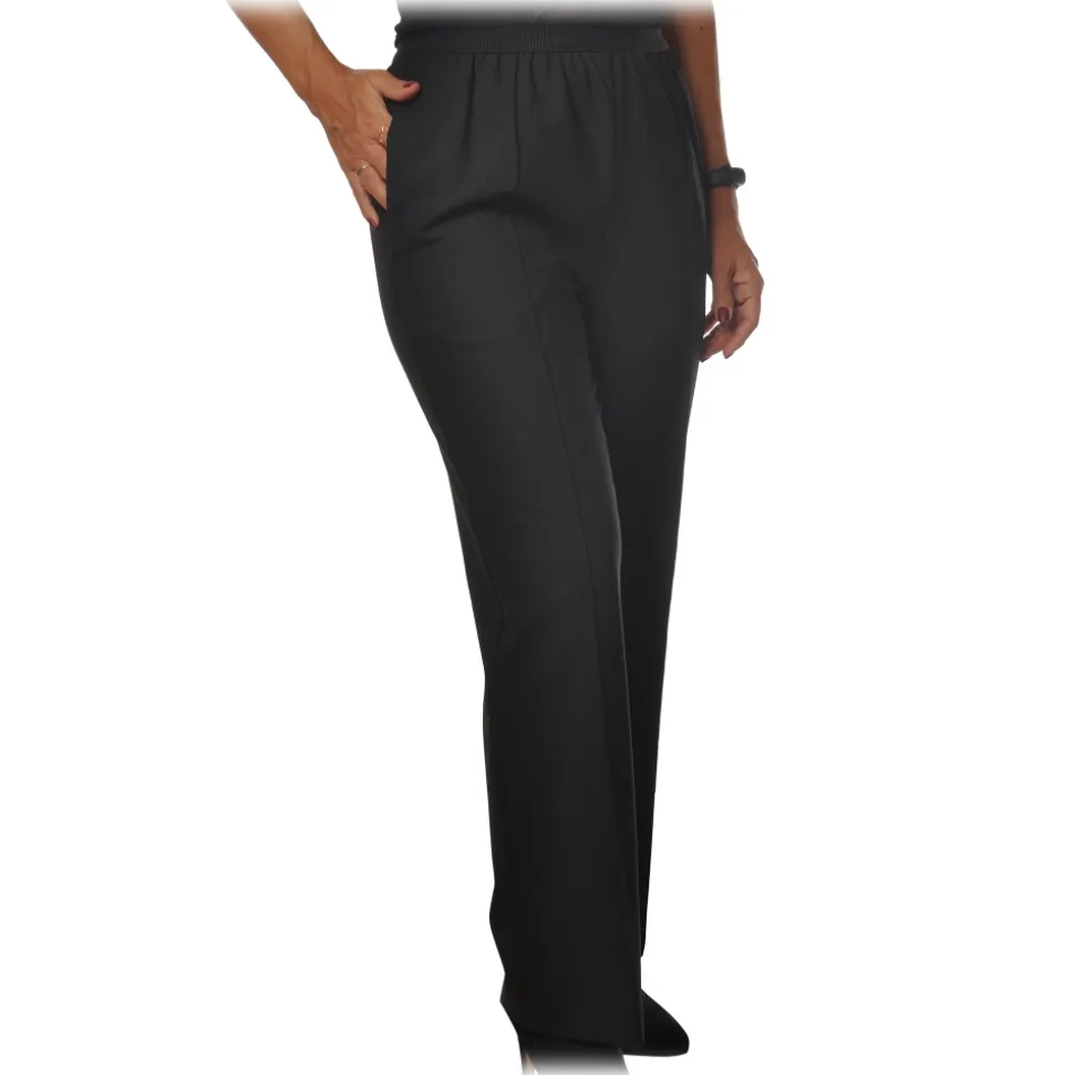 Ottod'Ame - Trousers with Elastic - Black - Trousers - Luxury Exclusive Collection - Avvenice