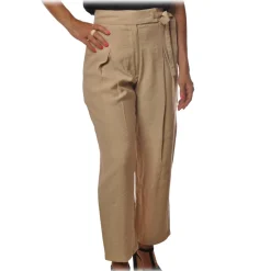 Ottod'Ame - Trousers with Strap and Sash - Beige - Trousers - Luxury Exclusive Collection - Avvenice