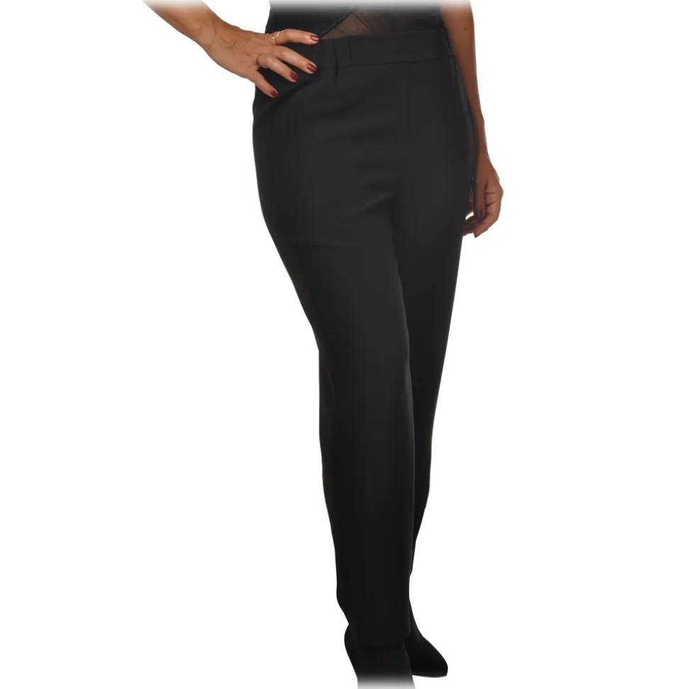 Ottod'Ame - Trousers with Tapered Leg - Black - Trousers - Luxury Exclusive Collection - Avvenice