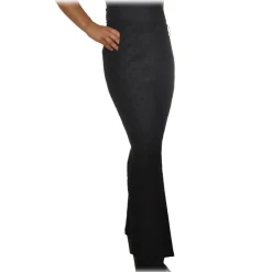 Ottod'Ame - Trousers with Velvet Polka Dots - Black - Trousers - Luxury Exclusive Collection - Avvenice