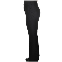 Ottod'Ame - Trousers with Velvet Polka Dots - Black - Trousers - Luxury Exclusive Collection - Avvenice