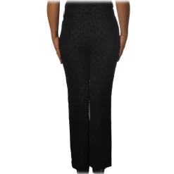 Ottod'Ame - Trousers with Velvet Polka Dots - Black - Trousers - Luxury Exclusive Collection - Avvenice