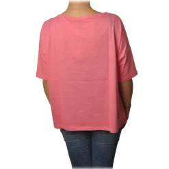 Ottod'Ame - T-Shirt with Boat Neckline - Pink - T-Shirt - Luxury Exclusive Collection - Avvenice