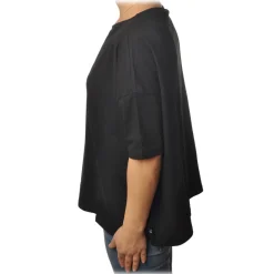 Ottod'Ame - T-Shirt with Boat Neckline - Black - T-Shirt - Luxury Exclusive Collection - Avvenice