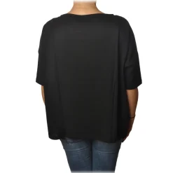 Ottod'Ame - T-Shirt with Boat Neckline - Black - T-Shirt - Luxury Exclusive Collection - Avvenice