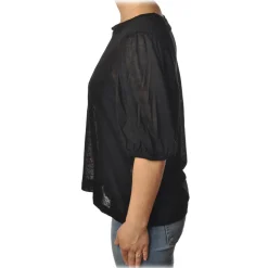 Ottod'Ame - T-Shirt with Puff Sleeves - Black - T-Shirt - Luxury Exclusive Collection - Avvenice