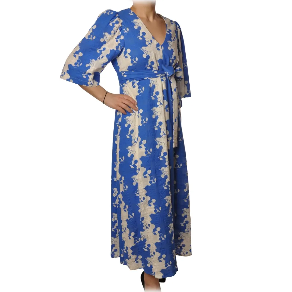 Ottod'Ame - Two Tone Pattern Dress - White/Blu - Dresses - Luxury Exclusive Collection - Avvenice