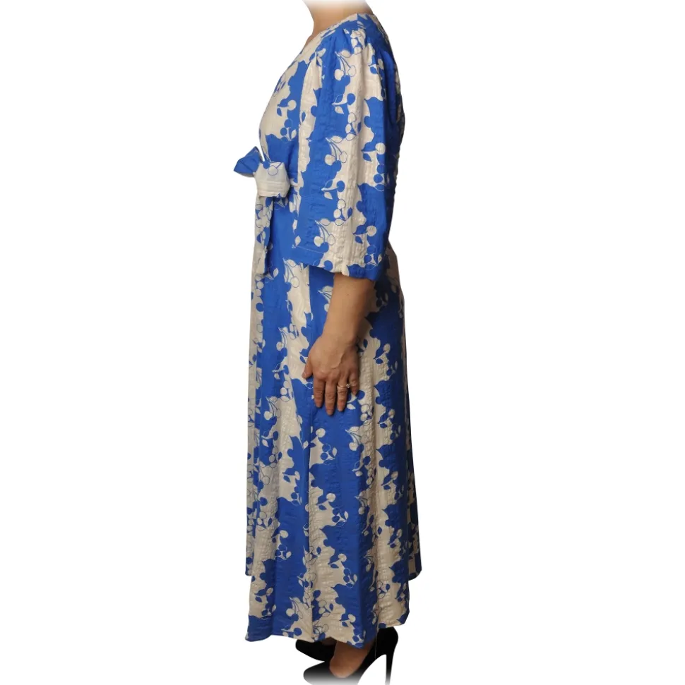 Ottod'Ame - Two Tone Pattern Dress - White/Blu - Dresses - Luxury Exclusive Collection - Avvenice