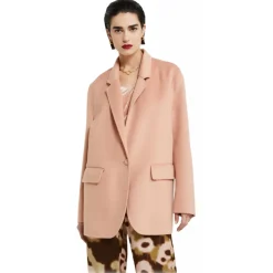 Ottod'Ame - Unlined Caban Pattern Coat - Nude Pink - Jacket - Luxury Exclusive Collection - Avvenice