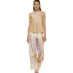 Ottod'Ame - Viscose Floral Fantasy Trousers - Cream - Trousers - Luxury Exclusive Collection - Avvenice