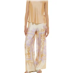 Ottod'Ame - Viscose Floral Fantasy Trousers - Cream - Trousers - Luxury Exclusive Collection - Avvenice