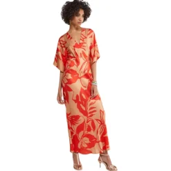 Ottod'Ame - Viscose Floral Patterned Dress - Beige/Red - Dresses - Luxury Exclusive Collection - Avvenice