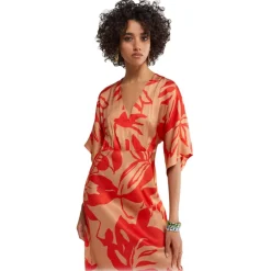 Ottod'Ame - Viscose Floral Patterned Dress - Beige/Red - Dresses - Luxury Exclusive Collection - Avvenice