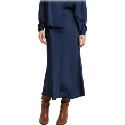Ottod'Ame - Viscose Midi Skirt with Elastic Waistband - Blue - Skirt - Luxury Exclusive Collection - Avvenice