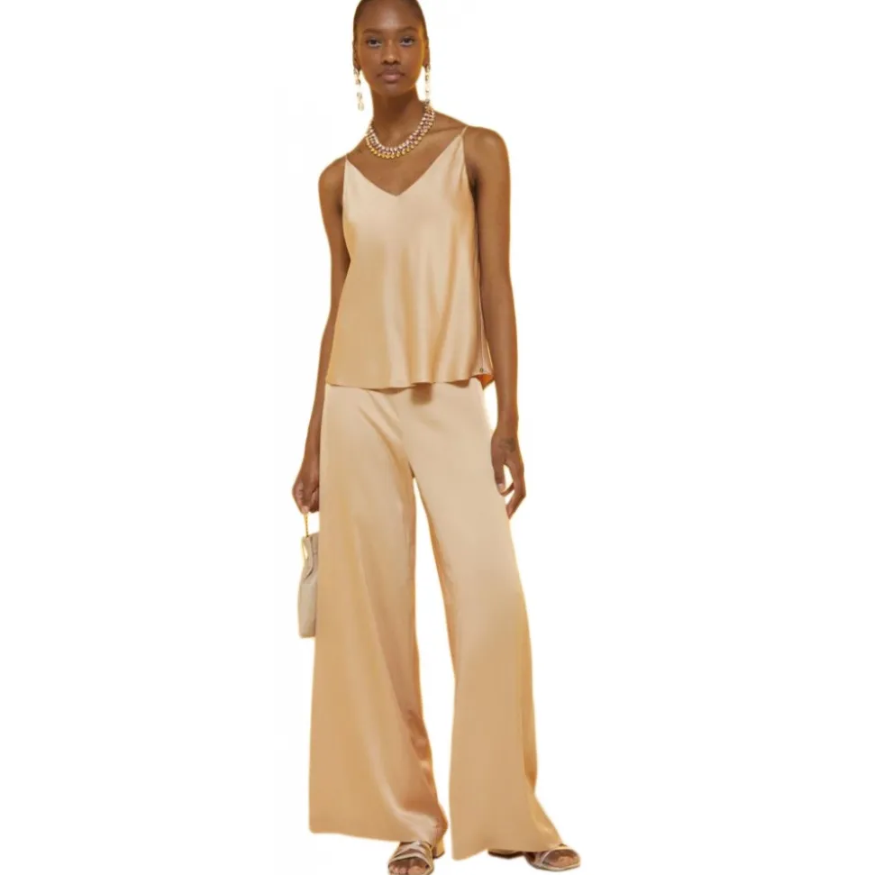 Ottod'Ame - Viscose Wide Leg Trousers - Nude - Trousers - Luxury Exclusive Collection - Avvenice
