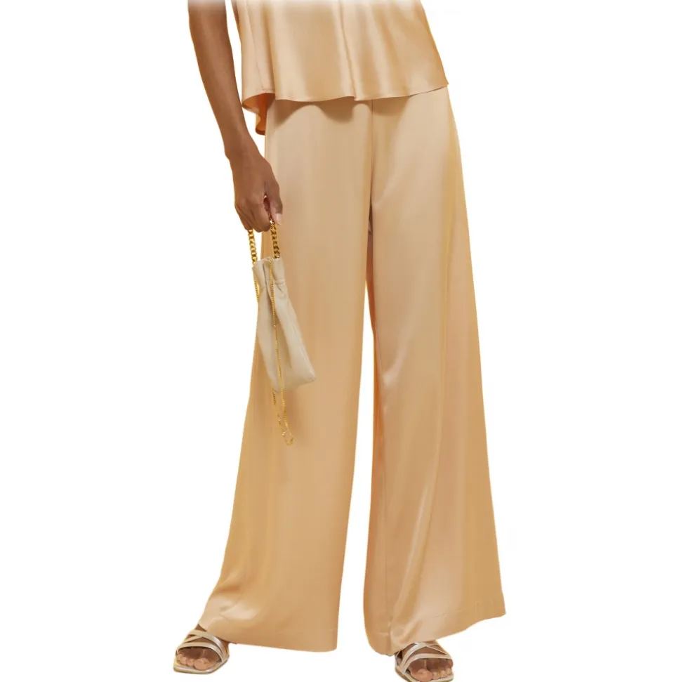 Ottod'Ame - Viscose Wide Leg Trousers - Nude - Trousers - Luxury Exclusive Collection - Avvenice