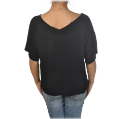 Ottod'Ame - V-neck Shirt - Black - Shirt - Luxury Exclusive Collection - Avvenice