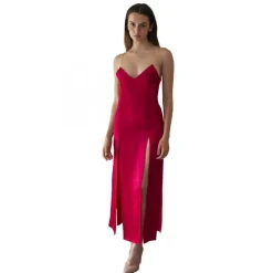 Paelì Couture - Dress in Pure Italian Silk - Red - Dress - Made in Italy - Luxury Exclusive Collection - Avvenice
