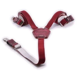 PangaeA - PangaeA Suspenders - Bordeaux - Suspenders PangaeA Y - Artisan Leather Suspenders - Avvenice