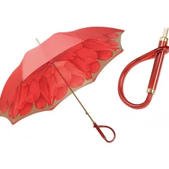 Pasotti Ombrelli 1956 - 189 21065-21 A - Red Petal Umbrella - Luxury Artisan High Quality Umbrella - Avvenice