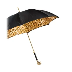 Pasotti Ombrelli 1956 - 189 52417-12 W35 - Spotted Umbrella with Golden Tiger - Luxury Artisan High Quality Umbrella - Avvenice