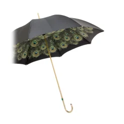 Pasotti Ombrelli 1956 - 189 Hawaii P5 - Black Umbrella with Peacock Interior - Luxury Artisan High Quality Umbrella - Avvenice