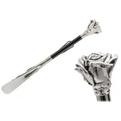 Pasotti Ombrelli 1956 - CS W43 - Rose Silver Shoehorn - Luxury Artisan High Quality Umbrella - Avvenice
