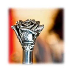 Pasotti Ombrelli 1956 - CS W43 - Rose Silver Shoehorn - Luxury Artisan High Quality Umbrella - Avvenice