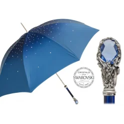 Pasotti Ombrelli 1956 - 185N 21284-17 W68PB - Blue Swarovski® Umbrella - Luxury Artisan High Quality Umbrella - Avvenice