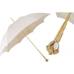 Pasotti Ombrelli 1956 - 386OR Serge-65 E11 - Elegant Ecru Parasol - Luxury Artisan High Quality Umbrella - Avvenice