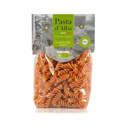 Pasta d'Alba - Organic Fusilli with Red Lentils - Gluten Free Line - Artisan Organic Italian Pasta - Avvenice