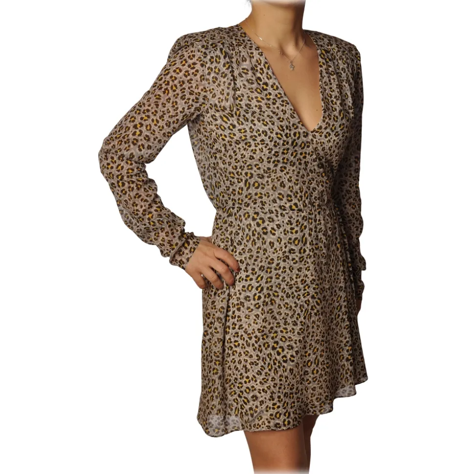 Patrizia Pepe - Animalier Short Model V-Neck - Tribe - Dress - Made in Italy - Luxury Exclusive Collection - Avvenice