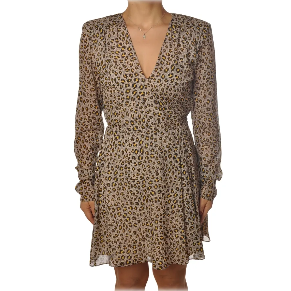 Patrizia Pepe - Animalier Short Model V-Neck - Tribe - Dress - Made in Italy - Luxury Exclusive Collection - Avvenice