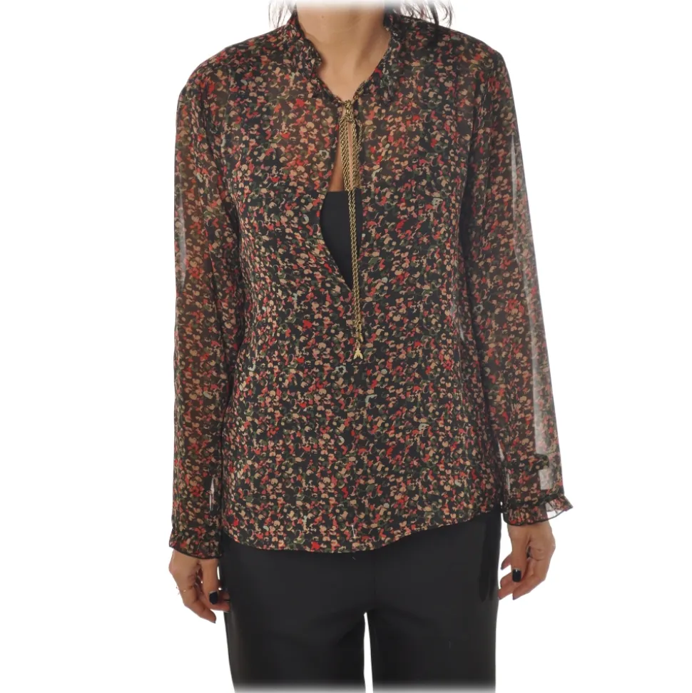 Patrizia Pepe - Blouse in Floral Pattern - Black/Pattern - Shirt - Made in Italy - Luxury Exclusive Collection - Avvenice