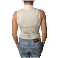 Patrizia Pepe - Body Sleeveless with Crossed V-neck - White - Shirt - Made in Italy - Luxury Exclusive Collection - Avvenice