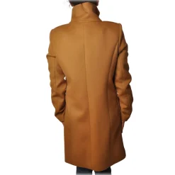 Patrizia Pepe - Coat 3/4 Screwed in Cloth - Mustard Brown - Jacket - Made in Italy - Luxury Exclusive Collection - Avvenice