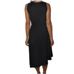Patrizia Pepe - Crew Neck Dress with Elastic at the Waist - Black - Dress - Made in Italy - Luxury Exclusive Collection - Avvenice