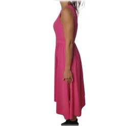 Patrizia Pepe - Crew Neck Dress with Elastic at the Waist - Fuxsia - Dress - Made in Italy - Luxury Exclusive Collection - Avvenice