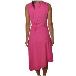 Patrizia Pepe - Crew Neck Dress with Elastic at the Waist - Fuxsia - Dress - Made in Italy - Luxury Exclusive Collection - Avvenice