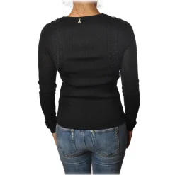 Patrizia Pepe - Crew-neck Sweater with Armhole Detail - Black - Pullover - Made in Italy - Luxury Exclusive Collection - Avvenice