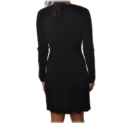 Patrizia Pepe - Dress in Wool with Logo - Black - Dress - Made in Italy - Luxury Exclusive Collection - Avvenice
