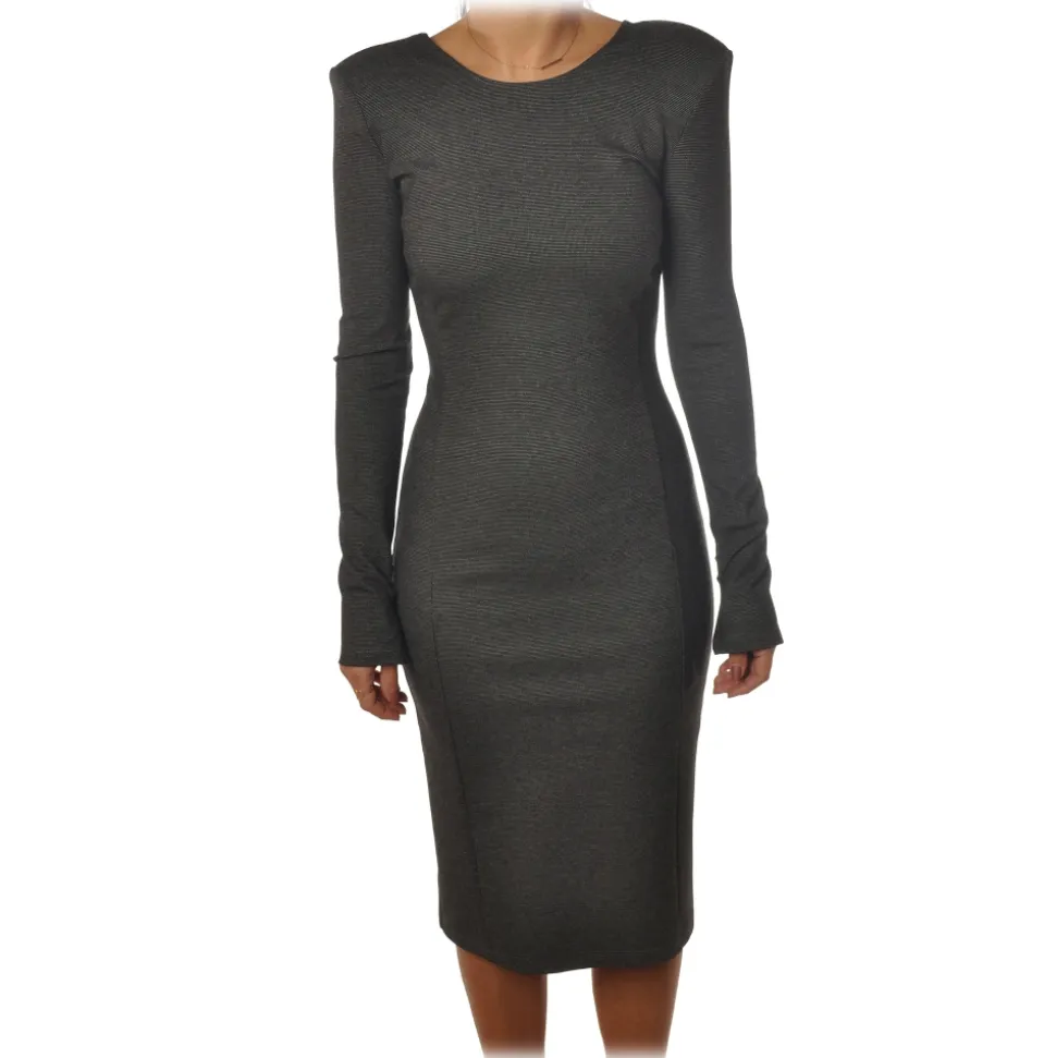 Patrizia Pepe - Dress with Straps and Faux Leather Detail - Black - Dress - Made in Italy - Luxury Exclusive Collection - Avvenice