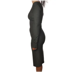 Patrizia Pepe - Dress with Straps and Faux Leather Detail - Black - Dress - Made in Italy - Luxury Exclusive Collection - Avvenice